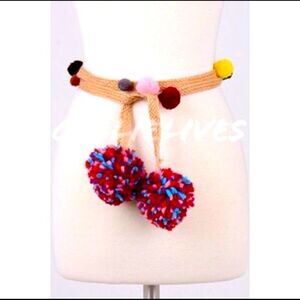 Callie Lives Hippie Boho Pom Pom Belt OS